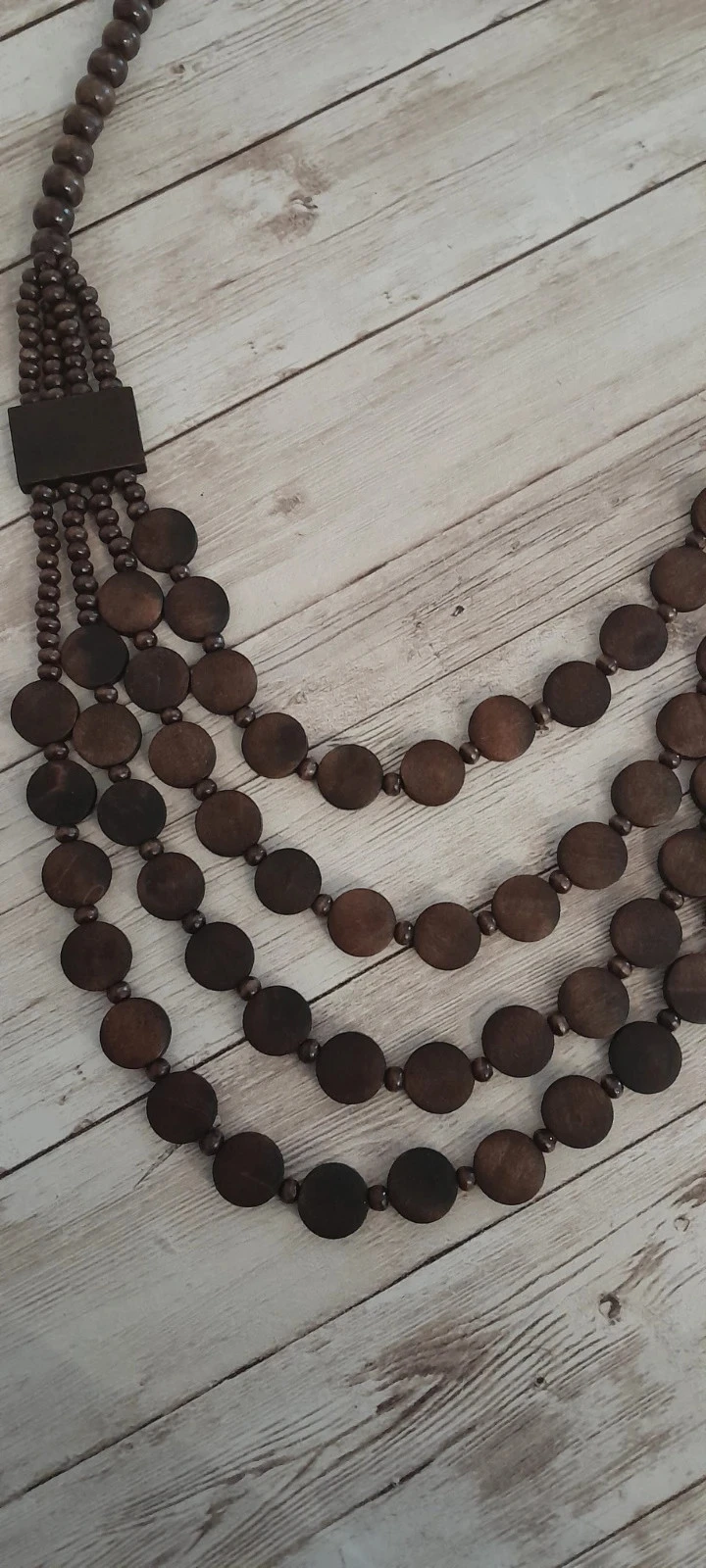 Collar de madera, estilo Étnico, color marrón oscuro – photo 4